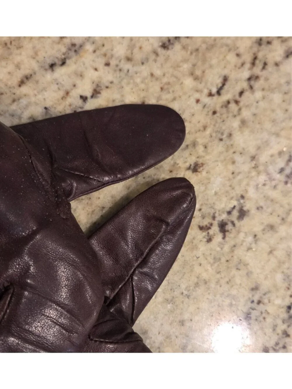 Vintage Womens Size M 7 Brown Leather Knit Lined Gloves Grandoe